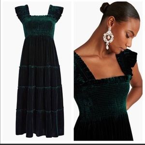 Hill House the Ellie Nap dress in emerald velvet size XS